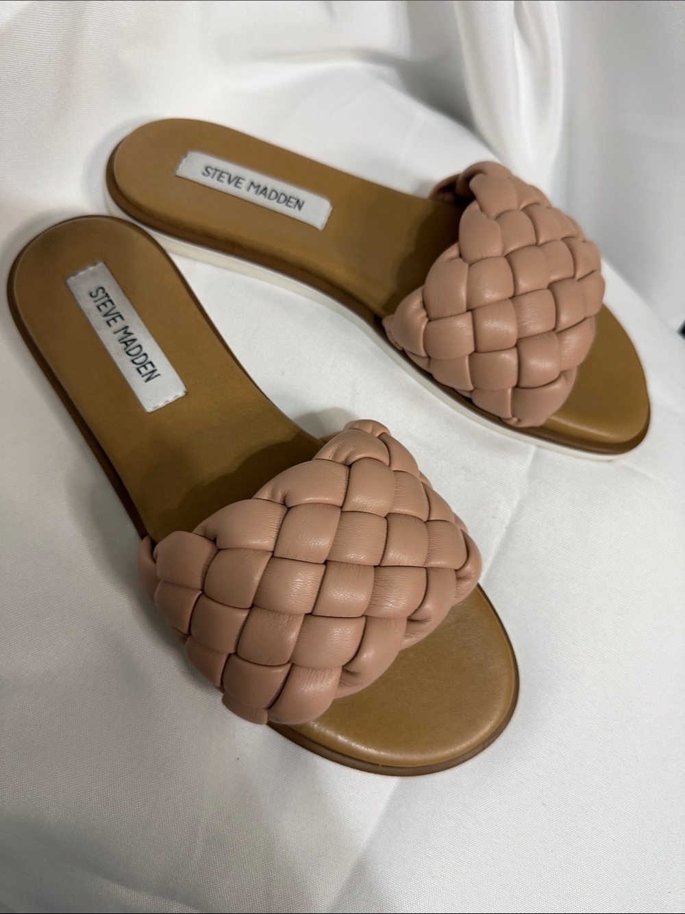 Steve Madden Woven Slide Sandals - Blush